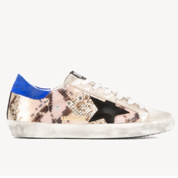 Golden Goose Superstar Sneaker in Printed Python/Black Star SZ 40 VGUC